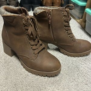Lace/zip up combat booties